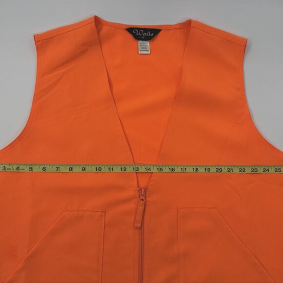 Walls Blaze Orange Hunting Vest Mens XL Full Zip Pockets Safety Lightweight - Picture 9 of 9